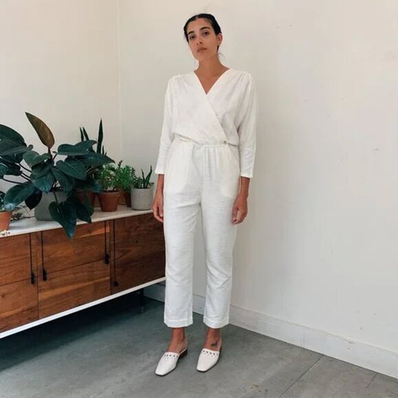 Paloma Wool Alexandria Jumpsuit S Wrap White - Picture 4 of 15